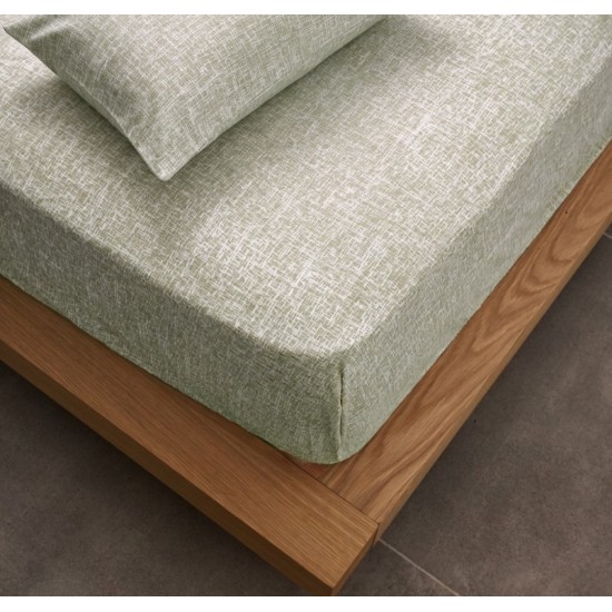 Κατωσέντονο Μονό La Marta Linen Khaki Cokitex (105x200) Με Λάστιχο 1Τεμ
