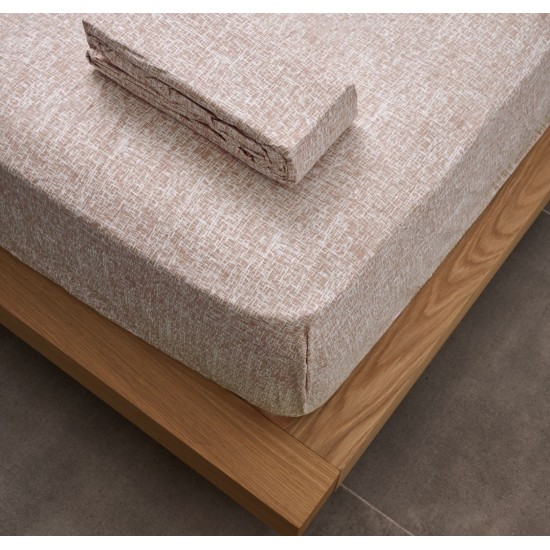 Κατωσέντονο Μονό La Marta Linen Mocha Cokitex (105x200) Με Λάστιχο 1Τεμ