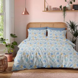Σεντόνια Φανελένια Διπλά Σετ Winter Pleasure Aspen Blue Cotton Cokitex (150x200+35 ) Με Λάστιχο 4Τεμ