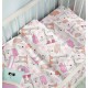 Σεντόνια Κούνιας Σετ Jungle Pink Cotton Cokitex (125x175) 3Τεμ