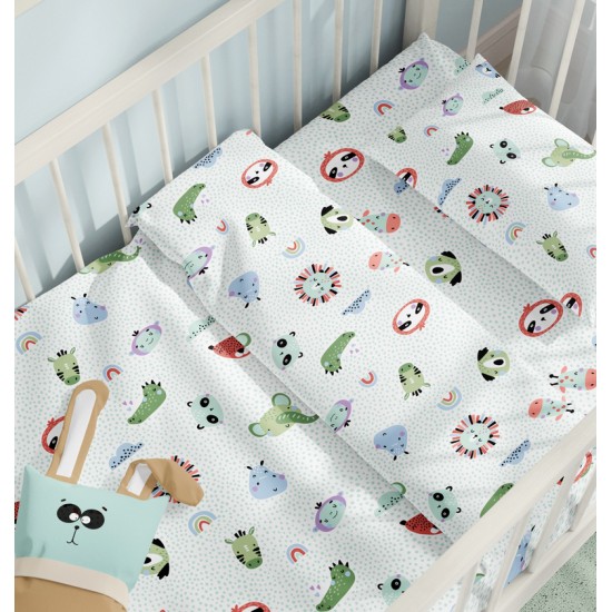 Σεντόνια Κούνιας Σετ Oasis Green Cotton Cokitex (125x175) 3Τεμ
