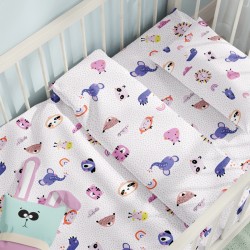 Σεντόνια Κούνιας Σετ Oasis Pink Cotton Cokitex (125x175) 3Τεμ