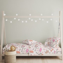 Πάπλωμα Παιδικό Μονό Σετ Jungle Pink Cotton Cokitex (160x240) 2Τεμ