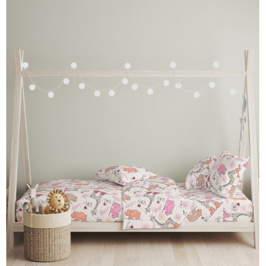 Πάπλωμα Παιδικό Μονό Σετ Jungle Pink Cotton Cokitex (160x240) 2Τεμ Πάπλωμα Παιδικό Μονό Σετ Jungle Pink Cotton Cokitex (160x240) 2Τεμ