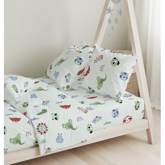 Πάπλωμα Παιδικό Μονό Σετ Oasis Green Cotton Cokitex (160x240) 2Τεμ