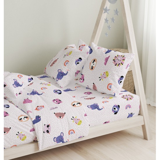 Πάπλωμα Παιδικό Μονό Σετ Oasis Pink Cotton Cokitex (160x240) 2Τεμ