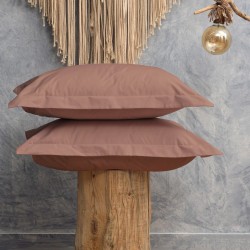 Μαξιλαροθήκες Σετ Melody Coffee 200TC Percale Cotton Cokitex (50x70) 2Τεμ