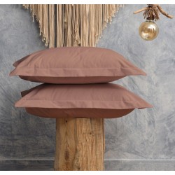 Μαξιλαροθήκες Σετ Melody Coffee 200TC Percale Cotton Cokitex (50x70) 2Τεμ