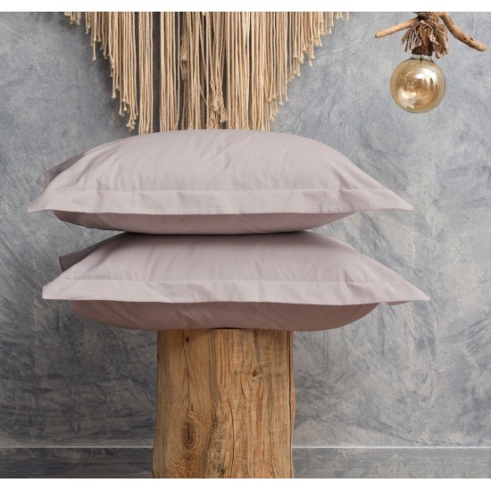 Μαξιλαροθήκες Σετ Melody Grey 200TC Percale Cotton Cokitex (50x70) 2Τεμ