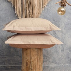 Μαξιλαροθήκες Σετ Melody Beige 200TC Percale Cotton Cokitex (50x70) 2Τεμ