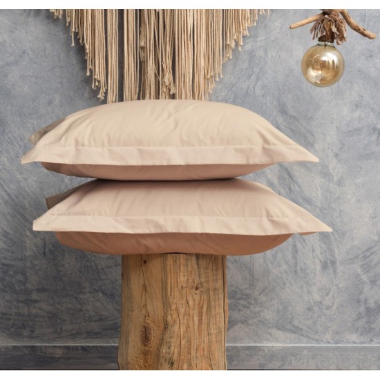 Μαξιλαροθήκες Σετ Melody Beige 200TC Percale Cotton Cokitex (50x70) 2Τεμ
