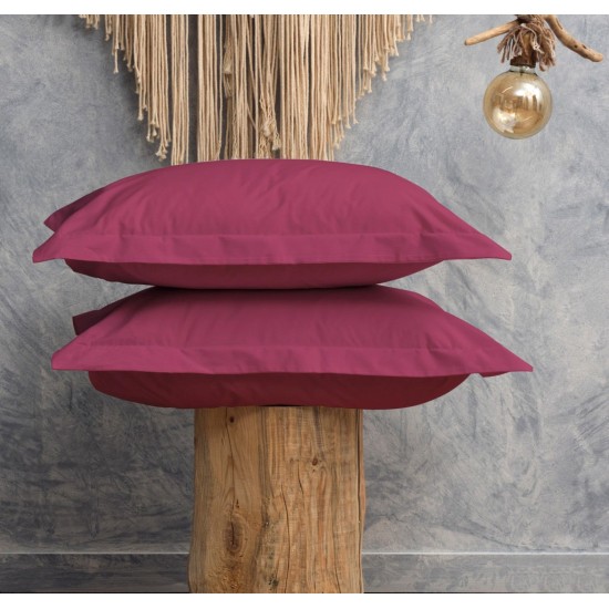 Μαξιλαροθήκες Σετ Melody Plum 200TC Percale Cotton Cokitex (50x70) 2Τεμ