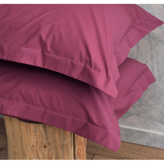 Μαξιλαροθήκες Σετ Melody Plum 200TC Percale Cotton Cokitex (50x70) 2Τεμ
