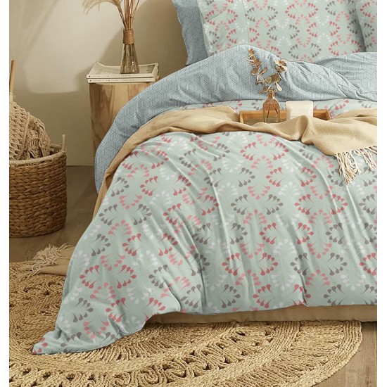 Παπλωματοθήκη Υπέρδιπλη Marta Loom Mint Polycotton Cokitex (225x245) 1Τεμ