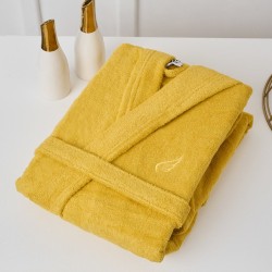 Μπουρνούζι Με Γιακά Bathrobes Pure Yellow Cotton Cokitex 1Τεμ Μπουρνούζι Με Γιακά Bathrobes Pure Yellow Cotton Cokitex 1Τεμ