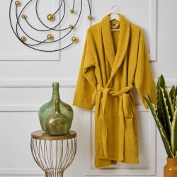 Μπουρνούζι Με Γιακά Bathrobes Pure Yellow Cotton Cokitex 1Τεμ