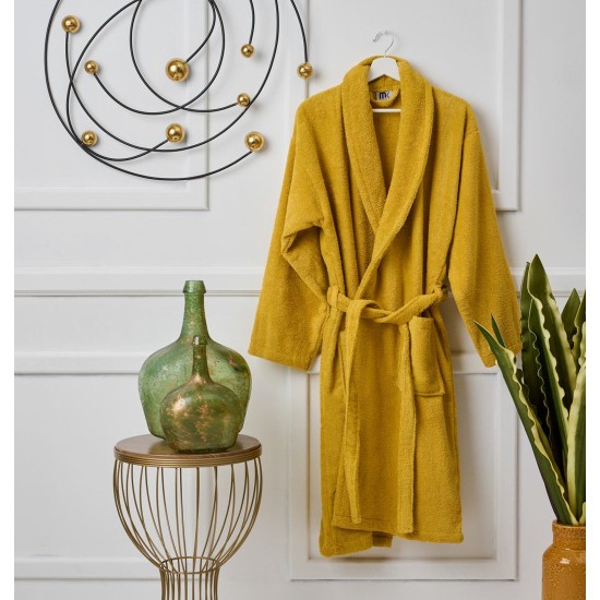 Μπουρνούζι Με Γιακά Bathrobes Pure Yellow Cotton Cokitex 1Τεμ
