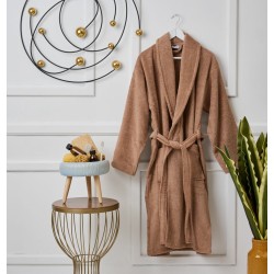 Μπουρνούζι Με Γιακά Bathrobes Pure Latte Cotton Cokitex 1Τεμ