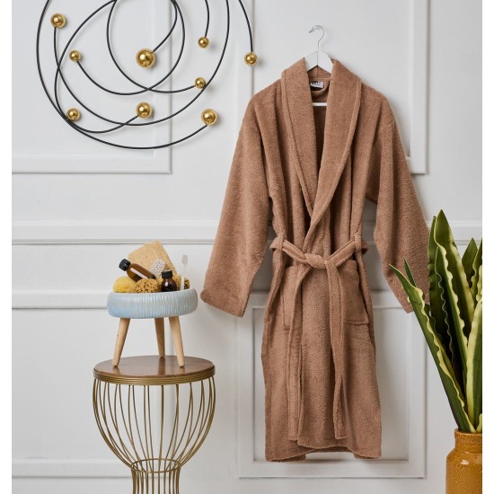 Μπουρνούζι Με Γιακά Bathrobes Pure Latte Cotton Cokitex 1Τεμ