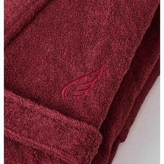 Μπουρνούζι Με Γιακά Bathrobes Pure Burgundy Cotton Cokitex 1Τεμ