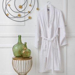 Μπουρνούζι Με Γιακά Bathrobes Pure White Cotton Cokitex 1Τεμ