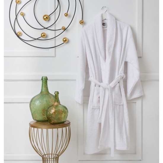 Μπουρνούζι Με Γιακά Bathrobes Pure White Cotton Cokitex 1Τεμ