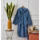 Μπουρνούζι Με Κουκούλα Bathrobes Pure Blue Cotton Cokitex 1Τεμ