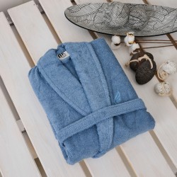 Μπουρνούζι Με Κουκούλα Bathrobes Pure Blue Cotton Cokitex 1Τεμ