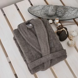 Μπουρνούζι Με Κουκούλα Bathrobes Pure Grey Cotton Cokitex 1Τεμ