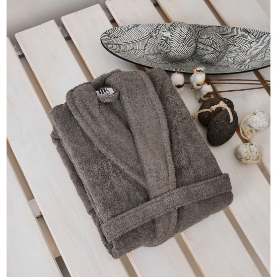 Μπουρνούζι Με Κουκούλα Bathrobes Pure Grey Cotton Cokitex 1Τεμ Μπουρνούζι Με Κουκούλα Bathrobes Pure Grey Cotton Cokitex 1Τεμ