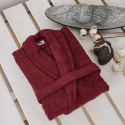 Μπουρνούζι Με Κουκούλα Bathrobes Pure Burgundy Cotton Cokitex 1Τεμ