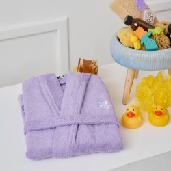 Μπουρνούζι Παιδικό Με Κουκούλα Bathrobes Kids New Beauty Line Levander Cotton Cokitex 1Τεμ