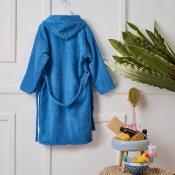 Μπουρνούζι Παιδικό Με Κουκούλα Bathrobes Kids New Beauty Line Blue Cotton Cokitex 1Τεμ