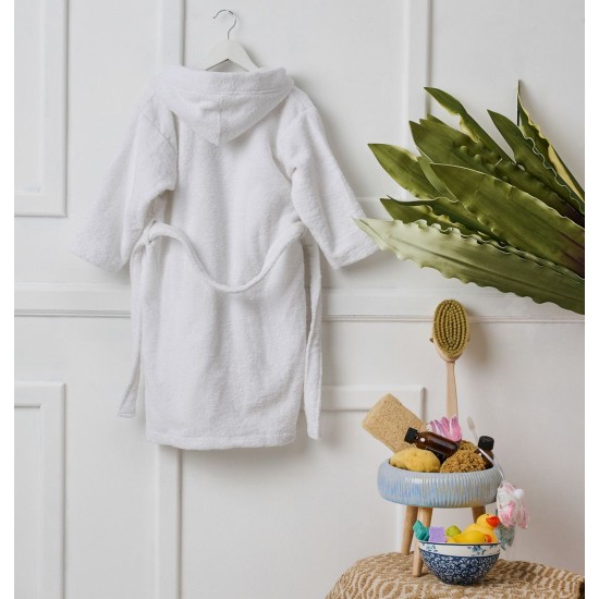 Μπουρνούζι Παιδικό Με Κουκούλα Bathrobes Kids New Beauty Line White Cotton Cokitex 1Τεμ