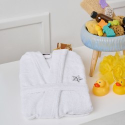 Μπουρνούζι Παιδικό Με Κουκούλα Bathrobes Kids New Beauty Line White Cotton Cokitex 1Τεμ