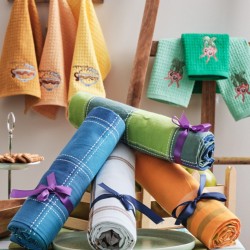 Τραπεζομάντηλο Summer Blue Νηματοβαφή Cotton Cokitex (140x140) 1Τεμ