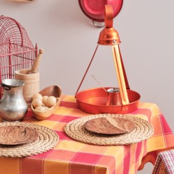 Τραπεζομάντηλο Summer Red Νηματοβαφή Cotton Cokitex (140x140) 1Τεμ