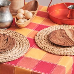 Τραπεζομάντηλο Summer Red Νηματοβαφή Cotton Cokitex (140x140) 1Τεμ