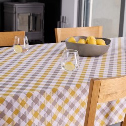 Τραπεζομάντηλο Multi Line Quadri Gold Cokitex (140x140) 1Τεμ