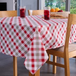 Τραπεζομάντηλο Multi Line Quadri Red Cokitex (140x140) 1Τεμ