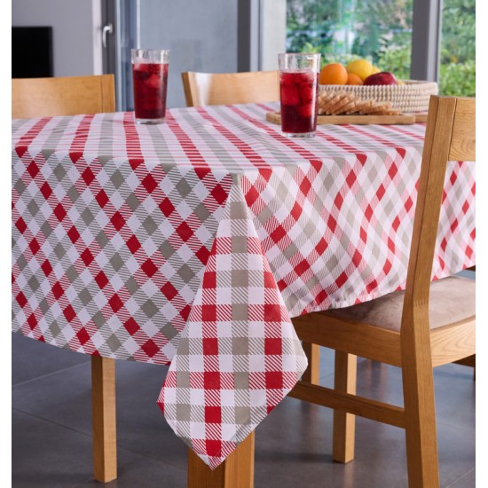Τραπεζομάντηλο Multi Line Quadri Red Cokitex (140x140) 1Τεμ