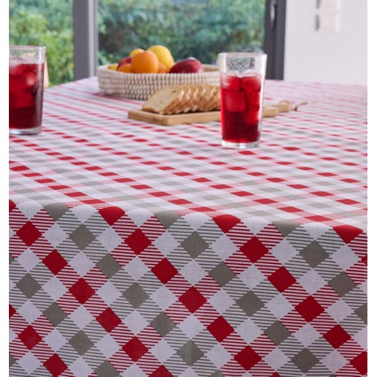 Τραπεζομάντηλο Multi Line Quadri Red Cokitex (140x140) 1Τεμ