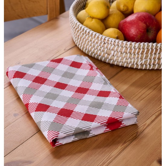 Τραπεζομάντηλο Multi Line Quadri Red Cokitex (140x140) 1Τεμ