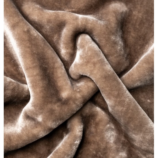 Κουβέρτα Βελουτέ Υπέρδιπλη Silk Touch Brown Velour Cokitex (220x240) 1Τεμ