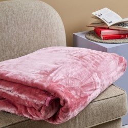 Κουβέρτα Βελουτέ Μονή Silk Touch Dusty Pink Velour Cokitex (160x220) 1Τεμ