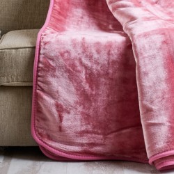 Κουβέρτα Βελουτέ Μονή Silk Touch Dusty Pink Velour Cokitex (160x220) 1Τεμ