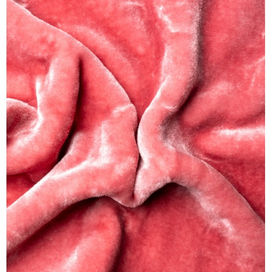 Κουβέρτα Βελουτέ Μονή Silk Touch Dusty Pink Velour Cokitex (160x220) 1Τεμ