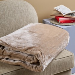 Κουβέρτα Βελουτέ Μονή Silk Touch Beige Velour Cokitex (160x220) 1Τεμ