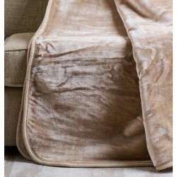 Κουβέρτα Βελουτέ Υπέρδιπλη Silk Touch Beige Velour Cokitex (220x240) 1Τεμ