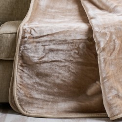 Κουβέρτα Βελουτέ Μονή Silk Touch Beige Velour Cokitex (160x220) 1Τεμ